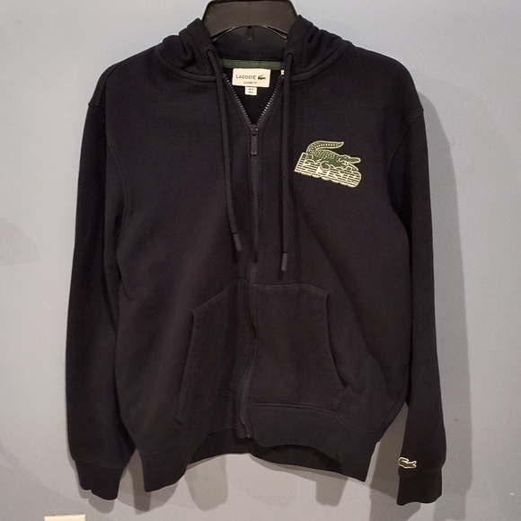 Men's Lacoste Unbrushed Fleece Zipped Hoodie - Picture 4 of 6